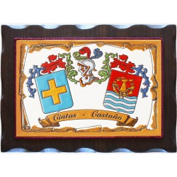 Escudo Heráldico de 20x30 cm. en cuerda seca con madera