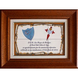 Placa Conmemorativa en cuerda seca de 30x45cm. para evento deportivo