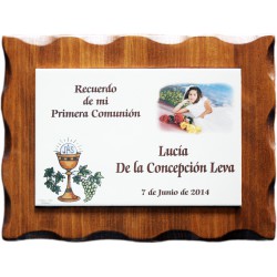 Placa Conmemorativa para comuniones a la cuerda seca con imagen en fotocerámica