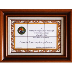 Placa Conmemorativa de 30x45cm. decorada a la cuerda seca con doble marco