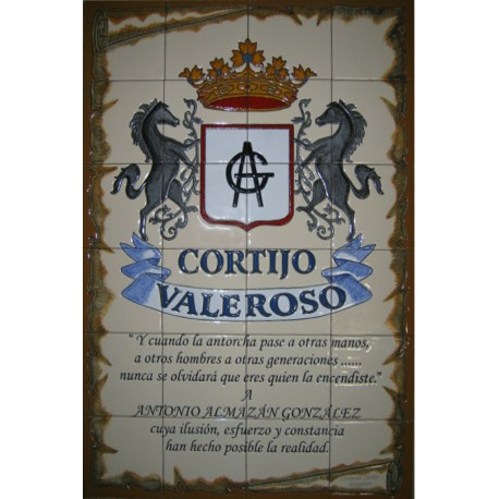 Mural 60 x 90 cm. con escudo del cliente.