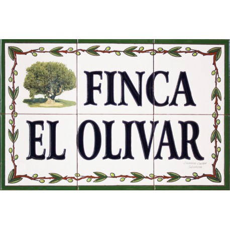 Rótulo para finca - Modelo "Olivar"