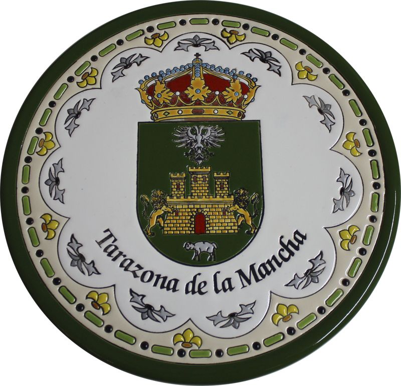 Plato de ceramica con escudo municipal